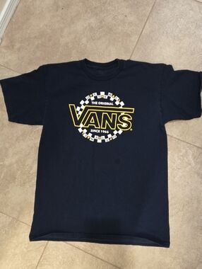 Vans Blue T-Shirt with Yellow & White Logo